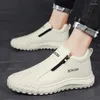 Casual Schoenen Damyuan Mannen Lederen Antislip Heren Sneakers Sport Ademend Heren Platte Witte Tenis Zapatillas Hombre