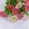 Dekorativa blommor Daisy Artificial 1 Bouquet 15 huvuden 36 cm Plastväxter 5 gren söt falsk för bröllop i/utomhus