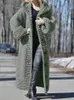 Cardigan tricoté à capuche pour femme, vêtement d'hiver, pull ample, manteau Long, grande taille 2024, WM02, S-5XL