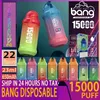 Originale Bang 15000 Soffio monouso 23ml 12k Vapes Pen 15000 E Vaporizzatore a livello di sigaretta 650mAh Ricarica Mesh Coil Vape Pen Puffbars 15k sbuffi 0% 2% 3% 5% vapes