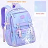 Fengdong Torby szkoły podstawowej dla dziewcząt w stylu Koreańska Śliczna torba na książkę Dzieci Waterproof School Plecak Purple torba dla dzieci 240314