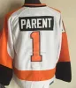 Men CCM Vintage Hockey Jerseys 88 Eric Lindros 16 Bobby Clarke 27 Ron Hextall 1 Bernie Parent 8 Dave Schultz Syade Retro Uniformer Black Orange White Alternative