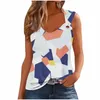 Women's Tanks Print Round Neck Loose Sleeveless Vest Fashion Casual Top Womens Muscle Shirt Women Fitted