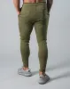 Calças de algodão dos homens ginásio correndo leggings corredores streetwear casual esporte calças masculino treinamento verde treino fitness