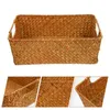 Ensembles de vaisselle Boîte de rangement de cuisine Panier avec couvercle Conteneur de pain Plateau de fruits de ménage Tapis de légumes Herbe Support d'articles divers de bureau