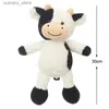 Animaux en peluche 30 cm doux blanc noir vache peluche jouets peluche dessin animé lait Catt poupée pour enfants apaiser jouet mignon sieste oreiller bébé cadeaux L240320