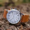 Retro Chronograph S5034 Quartz Multifunction White Emamel Dial Swiss Yellow Oil Lume 5atm Waterproof Tachymeter Chrono Watches 240315