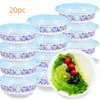20st kinesiska blå och vita porslin randiga matbehållare med lock, för takeaway, sallad, lunch, måltidsberedning ut, mikrovågsäker, BPA-fri, stapelbar,