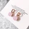 Brincos pendurados 10mm nudo estilo doce brinco de gota de cristal 30 cores rosa banhado a ouro feminino moda joias presente