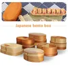 Servis japansk bento box sushi bordsartiklar skål behållare miljövänlig trä lunch picknick skola barn kontor arbetare