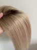 Toppers Möjda bruna och blond färg Toupee1020Inch rak mono+pu Human Hair Topper hårstycken för kvinnor 100% naturlig remy peruk