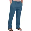 Pantalon Homme Pantalon en Coton Printemps Eté Mode Décontracté Cordon Couleur Unie Quotidien Régulier Droit Maison