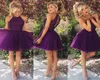 Robe de soirée courte ligne A violette, Sexy, dos nu, paillettes, Mini robe de remise de diplôme, en Tulle, bon marché, 3972749