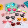 Lunettes de soleil mode en forme de coeur pour femmes rétro monture en métal lunettes de soleil colorées belles nuances Vintage années 90