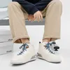 Casual Shoes Mid Top Leather Waterproof Outdoor Sports Skateboard Men's Fashion Versatile
