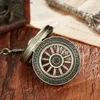 Pocket Watches Vintage Mechanical Skeleton Hollow Pendant Necklace Chain Hand Wind Pocket es Men Ladies Male Gifts L240322