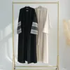 Ropa étnica Ramadán Islámico Eid Musulmán Abaya Damas Bordado Elegante Robe Turquía Kimono Dubai Marroquí Kaftans para mujeres Negro