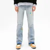 Y2K Mode Encre Graffiti Baggy Ripped Flare Jeans Pantalons Pour Hommes Vêtements Coréen Casual Femmes Denim Pantalon Vetements Homme 240311