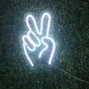 Fournitures de fête "Victory Hand" décor de salle de signe au néon personnalisé.Boutique Logo Wall Art RGB Led Strip Light Dekor