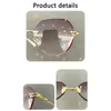 Solglasögon 2024 EST Anti Blue Reading Glasses Portable Rimless Presbyopic förstoring Diamond Cutting 2,00- 4,0 Diopter