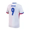 2024 25 FAN PLAYER Francês Jersey de futebol Benzema GIROUD MBAPPE GRIEZMANN SALIBA PAVARD KANTE Maillot De Foot Equipe Away Kids KIT JERSEY Camisa de futebol Home Women S-4XL