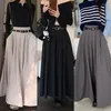 Skirts Hsa Vintage Solid Color High Waist Halfskirt Women's Autumn/Winter Loose Swing Pleated Skirt A-line Long Saia