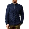 Pulls pour hommes 2024 automne / hiver pull européen et américain couleur unie demi-col haut manches longues