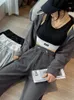 Pantalons pour femmes femmes bouquet de pieds mode coréenne mode sport lâche tube droit haut cordon de serrage confortable sans limite libre