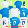 2024 2025 Italy Soccer Jerseys 125th Fan Player Version TOTTI CHIESA BARELLA BUFFON DE ROSSI PELLEGRINI TONALI DONNARUMMA 23 Italia Football Shirt kids kit