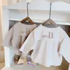 Babymeisjes katoenen letters borduurwerk mode zeeman kraag shirts Koreaanse stijl lange mouw casual blouses 1-5y 240318