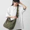 Сумки на плечо, женские сумки-хобо из парусиновой ткани, мягкая сумка с напуском Y2K, студенческая сумка для отдыха среднего размера, школьная книга, сумка для ноутбука, сумка через плечо