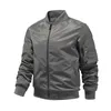 Gränsöverskridande stativ krage flygjacka Spring Autumn MA1 Pilotjacka Baseball Uniform Solid Color Mens Coat 240312