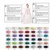 Första nattvards klänningar fyrkantiga nackknappar Korta ärmar Robe Lace Up Back Tulle Princess Flower Girls Dresses 240312