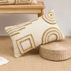 Fodera per cuscino in cotone e lino 45x45 cm Boho Retro Loop trapuntato in avorio copriletto decorativo per divano soggiorno decorazioni per la casa