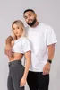 Mannen t-shirts zomer sport vrije tijd katoen ronde nek oversized t-shirt mode mannen kleding gym loop training sportkleding 240320