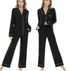 Anpassade modala pyjamas för kvinnor Set Cotton Winter Loungewear Set Two Pieces Bamboo Sleepwear Woman PJ