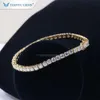 Tianyu Gems Customized Lab Grown Diamond 3mm/3.5mm/4mm Chain 10k 14k Solid Yellow Gold Bracelet for Women