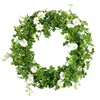Decorative Flowers St. Patrick'S Day Faux Wreath 2024 Spring Outdoor Patio Door Hanging Wianek Na Drzwi Wiosenny Room Decor