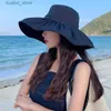 Szerokie brzegowe czapki wiadra czapki damskie rybakowy kapelusz solidny plaż