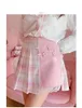 Minigonna scozzese invernale Kawaii Donna School Girl Lolita Coreana a vita alta Cute Pink A Line Gonne corte da tennis estetiche a pieghe 240323