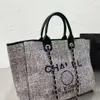 Luxe strandlettertassen CC TOTES Handtas mode canvas tas dames tote merk ch vrouwelijk geborduurde ontwerper handtassen dames winkelen kruislichaam rugzak 6q4u