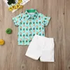 Conjuntos de roupas Criança Crianças Bebê Menino Roupas de Abacaxi 1-6Y Camisa de Manga Curta Tops Shorts Calças Roupas Formais