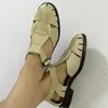 Kleidschuhe Sommer Beef Goods Vollleder Vintage Baotou Sandalen für Frauen One Line Buckle Roman