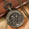 Antique Merry Christmas Santa Claus Men Women Quartz Analog Pocket Watch Arabic Number with Necklace Chain Xmas Gift