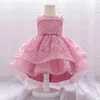 女の子のドレス手作り生まれたバプテスマの服の洗礼服の赤ちゃん結婚式のスパンコールギフトバースデープリンセス