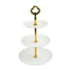 Teller 1 x 3-Tiers Kuchenstand Bauch Plastik 3 Schicht Obstplattenschale Display Geburtstagsfeier Dessert Hochzeit