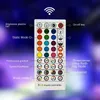 Muzyka 44 Klucze RGB Kontroler LED kompatybilny z Bluetooth bezprzewodowy IR Zdalny DC5V 12V 24V 5050 3528 LED Strip Light Dimmer