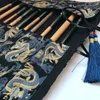Cotton Pencil Case Chinese Painting Calligraphy Brush Watercolor Bags Roll Pen Storage 240311