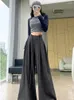 Damenhosen High-End-Anzug mit weitem Bein für 2024 Frühlingskleidung Design Taille drapieren lose Bodenwischer