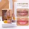 lip Gloss Plumper Set 2pcs Natural Lips Beauty Care Fuller Enhancer Glosses Hydrate Moisturize Lips Serum Day And Night Use h7k2#